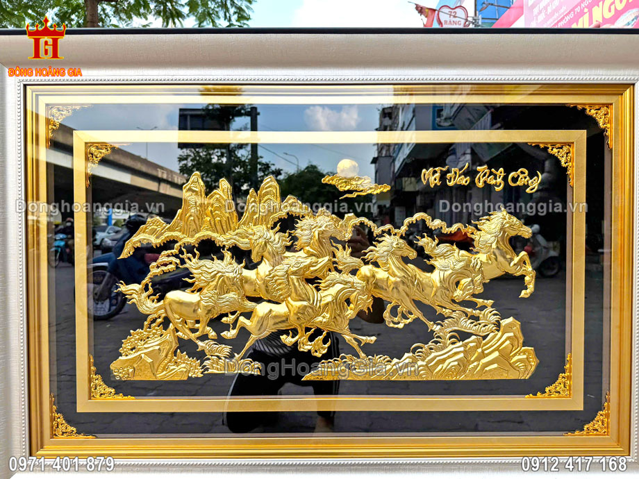 Treo tranh mã đáo thành công mạ vàng mang lại phong thủy tài lộc